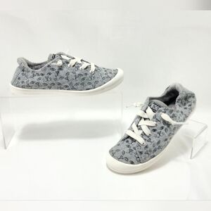 BOBS BY SKETCHERS - Slip-on sneakers, cats, gray/black, size 7.5